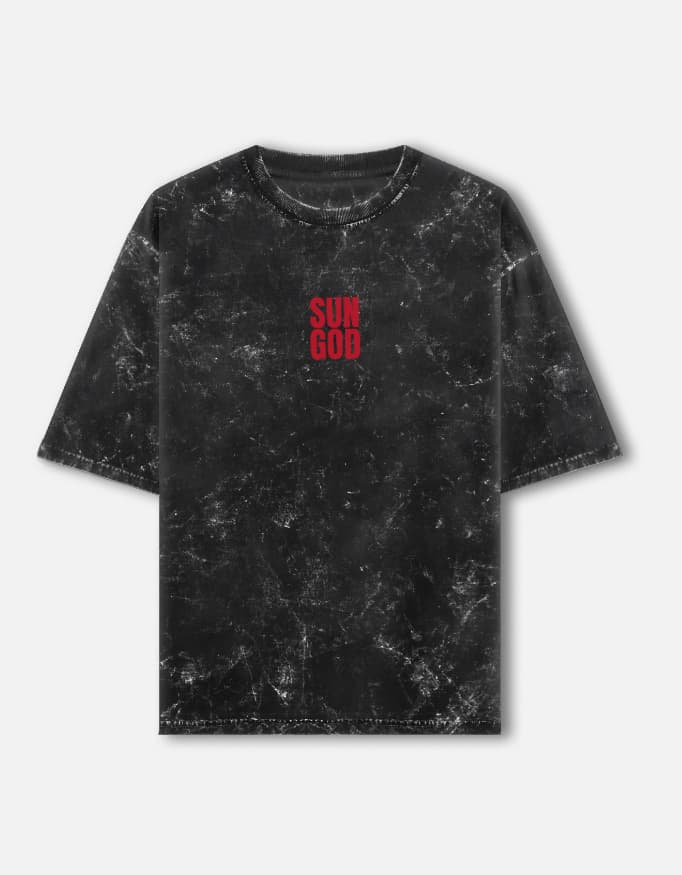 Sun God Awakening Acid Wash Oversized T-Shirt